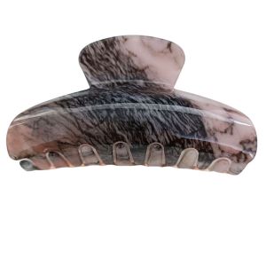 Promotion ! Pince Crabe Créateur 'scarlett' Marbré Noir Gris - 9x4 Cm - Neuf