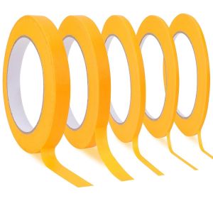 Lot de 5 rouleaux de ruban de masquage fin &agrave; rayures fines de 0,6 cm,6,3 mm,1,27 cm,6,3 cm,1,27 cm et 1,27 cm pour peintres et peintres automobiles-Ruban de masquage moyen pour - Neuf