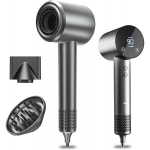 Seche Cheveux Avec Diffuseur Hair Dryer Professionnel Ionique 1500w 4 Niveaux De Temp&eacute;rature & 3 Niveaux De Vitesse Seche Cheveux Ionique Voyage &Eacute;cran Hd Temp&eacute;rature &Eacute;cran Tactile &iquest; - Neuf