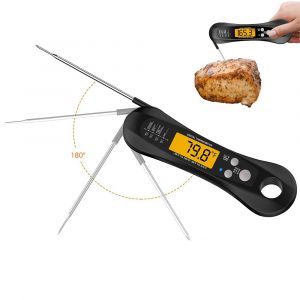 Thermom&egrave;tre &Agrave; Viande Num&eacute;rique &Agrave; Lecture Instantan&eacute;e Avec Double Sonde Et R&eacute;tro&eacute;clairage Pour La Cuisine Et Le Barbecue - Neuf