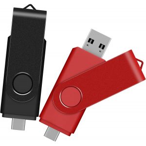 Lot de 2 clés USB C 128 Go,clé USB 3.0 pour téléphone et pad,clé USB 2 en 1 (USB-C et USB-A),pour téléphone/tablette/téléphones Android et ordinateurs. - Neuf