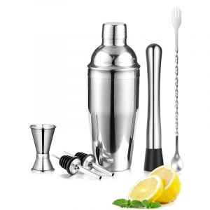 Ensemble De Bar À Cocktails, Shaker À Cocktail 6 Pièces 350 Ml, Kit De Barman, Shaker À Cocktail En Acier Inoxydable, Ensemble De Préparation De Cocktails Cadeau. - Neuf