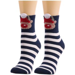 Femmes Mignon Noël Vintage Impression Chaussettes Plus Épaisses Chaussettes Longues Chaussettes Confortables - Neuf