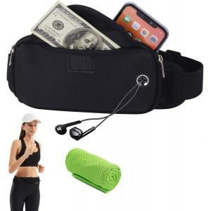 KALANKA-Femme Homme Banane de Sport Etanche Sacoche Ceinture de Course Sac Pochette Running Belt Réglable pour Argent Passeport Billets Téléphone Portable, Convient pour Escalade Vélo Voyage Jogging - Neuf