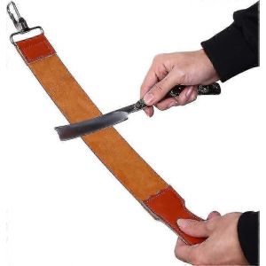 Strop En Cuir V&eacute;ritable,Sangle De Barbier,Rasoir Droit,Pliage,Aiguiseur En Cuir De Barbier,Ceinture D'aff&ucirc;tage,Strop En Cuir Double Face Pour L'aff&ucirc;tage Et Le Sm - Neuf
