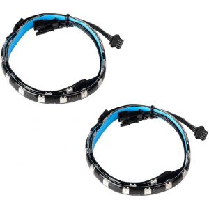 ChenQuanSarl-Bande Lumineuse &Agrave; Led Pc Rvb, 2-Paquet Bandes Lumineuses Adh&eacute;sives Magn&eacute;tiques Extension Avec Rgb 4Pin Pour Bo&icirc;tier M&egrave;re/Ordinateur, Compatible Avec Lampe Mystique Asus Aura/Asrock Aura - Neuf