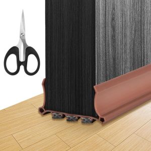 Protection contre les courants d'air pour porte de 100 cm-Joint de porte inférieur avec brosse de porte-Protection autocollante contre les courants d'air-Pour portes d'une épaisseur de 3,5 à 5,5 - Neuf