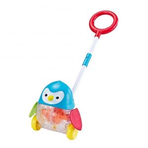 1pc Multi-Functional Baby Walker Trolley Children's Toys Children Folding Cart Adjustment Height Walker(Penguin Pattern) - Neuf