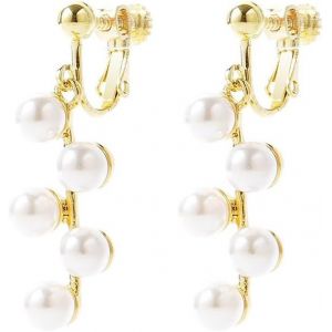 Kal-Boucles D'oreilles &Agrave; Pince, Boucles D'oreilles &Agrave; Pince En Perles Hypoallerg&eacute;nique Boucles D'oreilles &Agrave; Pince Non Perc&eacute;es Cz Mignon Boucles D'oreilles &Agrave; Pince Pour Femmes Grils - Neuf