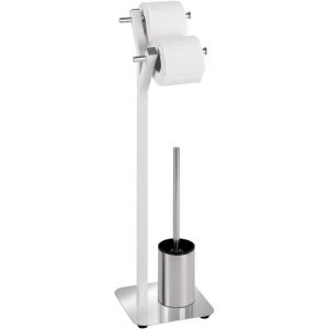 lbgwp60-LampadaireÀ Arbre Porte-Rouleau Et Porte- En Acier Inoxydable, Utile Pour Papier Toilette Et Wc Design Pratique Et Stable, Blanc, 20 X 73,5 X 20 Cm - Neuf