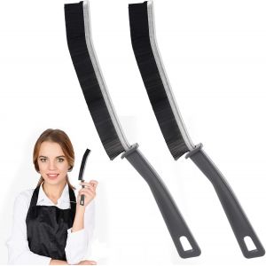 Lot de 2 brosses de nettoyage des interstices, brosse de nettoyage des joints avec poils durs, brosse de nettoyage multifonctionnelle &eacute;troite, brosse manuelle avec fente longue, pour salle de - Neuf