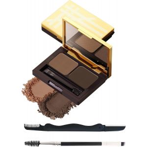 Lot De 2 Poudre Maquillage Pour Kit SourcilsWaterproof Longue Dur&eacute;e Teinture SourcilMarron Marron/Gris ClairCadeau Pour FemmeAvec Pinceau Miroir Et Rasoir Brow Lift Kit Sourcil Makeup-02 - Neuf