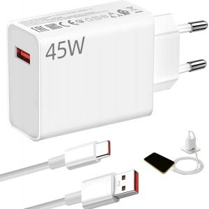 Chargeur 45w Pour Xiaomi, 45w Chargeur Pour Redmi Charge Rapide Turbo Avec Câble Usb C 1m Compatible Avec Xiaomi Pad 6 5 Pad Pro Redmi Note 14 Note 13 Note 12s Note 12 Poco Pad Poco M6 Mi 10t - Neuf