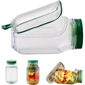 Jexnovashop-1 Pcs Bocaux À Salade¿Dosette À Salade Verticale, Bol Intégré, Bol Fraîche, Étui À Sauce Anti-Fuite,Salad Pod¿Compartiments Séparés, Récipient À Pour Déjeuner. - Neuf