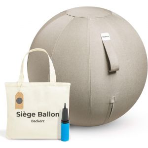 Mevronisshop-Si&egrave;ge Ballon - Ballon Ergonomique Bureau & Yoga Chaise Ballon En Taille 55cm 65cm 75cm - Capacit&eacute; 110kg, Housse En Lin Doux Lavable - Pour Une Bonne Posture Ballon Pour Le Bureau - Neuf