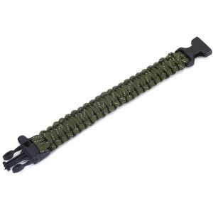 Longe De Cordon De Parachute Robuste De 4 Mm Avec Sifflet,Corde D'urgence (Vert Arm&eacute;e) - Neuf