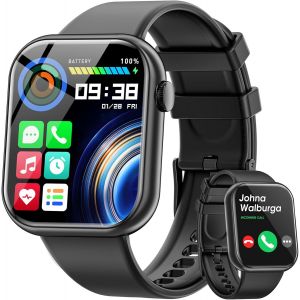 MEVRONISSHOP-Montre connect&eacute;e pour homme femme, &eacute;cran de 1,85"" avec appel Bluetooth et r&eacute;ponse mains libres, montre intelligente avec podom&egrave;tre, moniteur de fr&eacute;quence cardiaque, montre de fitness pou - Neuf