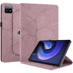 Coque Pour Xiaomi Pad 6/Pad 6 Pro 11 Pouces 2023 Étui Support Rotatif À 360 Degrés Pu Cuir Housse De Protection Portefeuille Tablet Étui Xiaomi Pad 6/Xiaomi Pad 6 Pro 11"" 2023 Rose Gold.[F1225] - Neuf