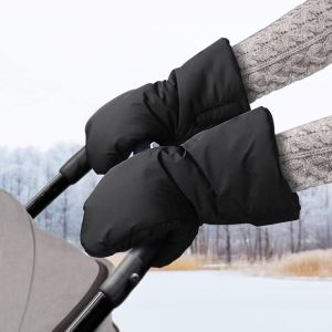 Gants Pour Poussette, Gants Doux, Chauds, Coupe-Vent Et Imperméables Pour Les Parents, Gants Chauffe-Mains Pour Poussette, Vélo, Fauteuil Roulant, Noir - Neuf