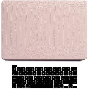 acdsgd-tui de protection compatible avec MacBook Air 13 " 2021 2020 2019 2018 Release M1 A2337 A2179 A1932 - En cuir de qualit&eacute; sup&eacute;rieure - Coque rigide en plastique et couvercle de clavier - Rose - Neuf