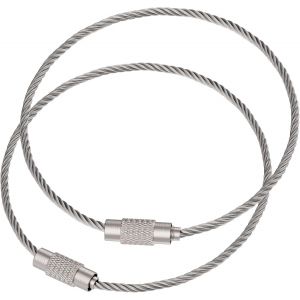 KALANKA-13 cm C&acirc;ble Porte Cl&eacute;s Grand Porte-Cl&eacute;s en Acier Inoxydable Porte-Boucles pour la Randonn&eacute;e en Plein Air Porte-&eacute;tiquette de Bagage Connectable pour le Sport et le Voyage, 20 Pi&egrave;ces - Neuf