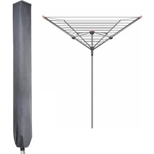 MDY-Housse de Protection pour Séchoirs Parapluie, Tissu Oxford 600D Housse de Protection pour Séchoir de Jardins Housse pour Cordes à Linge Rotatives, 16x16x165cm Gris - Neuf