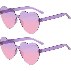 Asas-Lunettes De Soleil Coeur Dégradées,Lunettes De Soleil À C?Ur Sans Monture,Love Heart Lunettes Rétro Des Années 70,Uv280,Lunettes De Fête Voyages Mariage,Unisex - Neuf