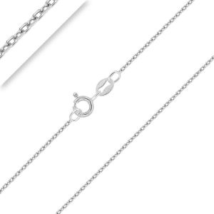 Kal-- Collier - Chaîne Argent 925/1000 - Maille Forçat Diamantée - Finition Rhodié - Largeur: 1 Mm - Neuf