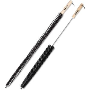 Brosse De Radiateur Avec Manche En Bois | Lot De 2 Brosse Nettoyante Pour Radiateur Avec Boucle De Crochet De Suspension | Multi-Usage,Flexible,Mince,65cm De Long | Efficace Et - Neuf