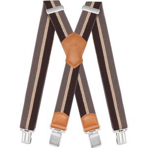 Cauc-Bretelles Homme Larges R&eacute;glable &Eacute;lastique Extra Fort 4 Robuste Clips, Pour Hommes Et Femmes Avec En Forme X Design Et Sangles Extra Larges -4cm - Neuf