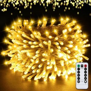 JGD-Guirlande Lumineuse 50M, 500 LEDBlanc Chaud Sapin de No&euml;l 8 Modes de Minuterie &Eacute;tanche Decoration Noel Exterieur et Interieur IP44 F&ecirc;te Mariage Arbre Christmas,Nouvel An,Terrasse. - Neuf