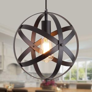 Ulteronixshop-Suspension Luminaire Vintage, Lampe Plafonnier Industrielle Noir Lampe Cage, E27 &Eacute;clairage De Plafond Abat-Jour En M&eacute;tal Pour Restaurant Bar Salle &Agrave; Manger - Neuf
