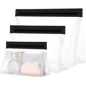 Leak Proof Clear Travel Pouch - Sealed TSA Approved Toiletry Bag, BPA-free - Neuf