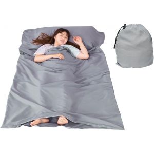 Eryi-1 Doublure Grise Pour Sac De Couchage, Drap De Lit De Voyage De Camping, Doublure Légère, Élimination Pratique De La Saleté, Convient Pour Les Voyages D'affaires, Les Voyages En Voiture, Le - Neuf
