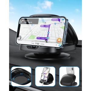 Joyeky Support Telephone Voiture, Porte Téléphone 360° Pour Tableau De Bord, Vue Horizontale & Verticale, Lavable , Iphone Android - Neuf