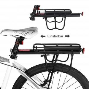 Porte-Bagages Vtt - V&eacute;lo Arri&egrave;re Rack Aluminium - Montage Sur Tige De Selle - Noir - Jusqu'&agrave; 50 Kg - Neuf