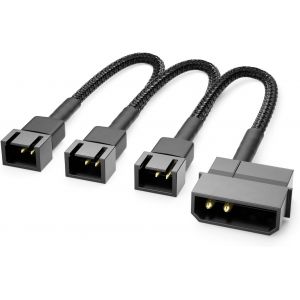 20Cm C&acirc;ble De Ventilateur Molex 12V &Agrave; 4 Broches Vers 3X3 Broches - C&acirc;ble De Ventilateur Pour Ventilateurs De Processeur Et De Bo&icirc;tier - C&acirc;ble De Ventilateur D'Alimentation Noir - Neuf