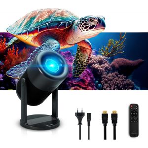 VornixorSarlshop-METRONIC 475350 Vid&eacute;oprojecteur Portable connect&eacute; WiFi Bluetooth Haut-Parleur Int&eacute;gr&eacute;s pour Jeux Vid&eacute;o, Films, Pr&eacute;sentation - Puissant Projection jusqu'&agrave; 5m avec T&eacute;l&eacute;commande - Noir - Neuf