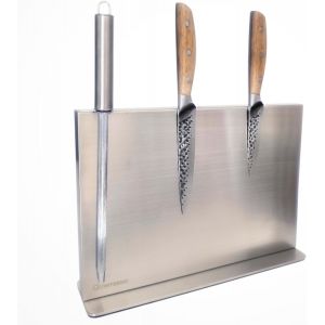 Mevronisshop-Xl Porte Couteaux Aimant&eacute; - Bloc &Agrave; Couteaux Magn&eacute;tique Des Deux C&ocirc;t&eacute;s - Porte-Couteaux Magn&eacute;tique - Support Couteau De Cuisine - Bloc &Agrave; Couteaux Cuisine Vides En Acier Inoxydable - Neuf