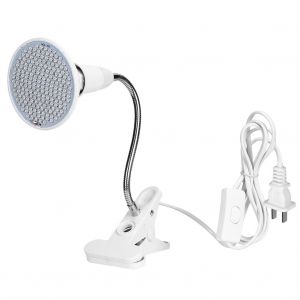 HJLIAN Ampoule de croissance 200 LED E27 a tete unique, support de bureau a pince, pour fleurs d'interieur, 85-265 V, prise 12 W US - Neuf