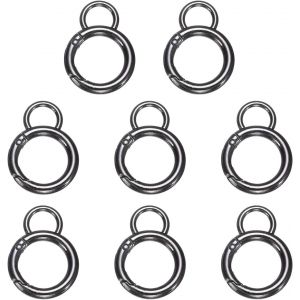 ERYI-Lot De 8 Clips À Ressort En Forme De Gourde Avec Fermoir À Ressort En Métal, Accessoires Pour Sac À Main, Sac À Bandoulière, Cordon En Cuir, Loisirs Créatifs, Gris Métallisé - Taille M - Neuf