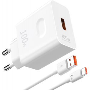 100W Supercharge Chargeur Rapide Pour Honor400 200 Pro Pura 70 Ultra,100W Pd Chargeur Usbc Rapide Avec Gan Tech,6A Supercharge C&acirc;ble Usbc 1M Pour Honor Magic7 Pro 7Lite 6Lite 6Pro X6B 200Lite Pad X8 - Neuf