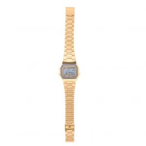 Rétroéclairage Led Numérique Électronique En Acier Inoxydable Bracelet Montre Rectangle Montre-Bracelet (Or) - Neuf