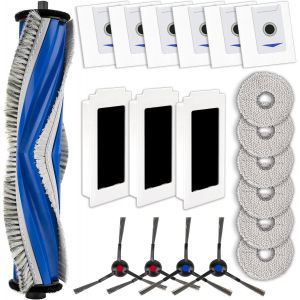 (20 Pièces) M12 Pro+ Pièces De Rechange Compatibles Avec Aspirateurs Robots Ecovacs Deebot T30 Omni/ T30 Pro Omni, 1 Brosse Rotative, 4 Brosses Latérales, 3 Filtres, 6 Sacs À Pouss[SSE7110742] - Neuf