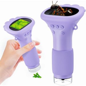 Blazeflux-Microscope Numerique Portable Enfants Ecran Lcd 2 Pouces, Jouet Scientifique Educatif Stem 3-12 Ans, Camera Exploration - Neuf