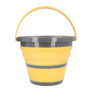 Hjlian Seau Pliable En Plastique Avec Poignee Portable, Seau A Eau Pliable Pour La Peche Et Le Camping, Gris - Neuf