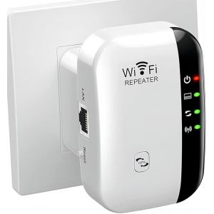 WiFi R&eacute;p&eacute;teur WiFi Booster 2,4 GHz 300Mbps Extenseur sans Fil Amplificateur de Signal du R&eacute;seau Avoir AP/RP et WPS Fonction, Compatible avec Toutes Les Box Internet - Neuf