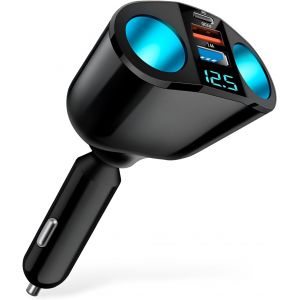 KALANKA-Chargeur Allume-Cigare Double Prises USB 12V/24V, Chargeur USB Type C Rapide PD 30W/QC3.0 2.4A, 120W Allume-Cigare pour iPhone, IPad, Android, GPS, Dash Cam, Tablette, Charge Rapide Multifonc - Neuf