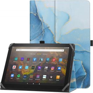 Étui Universel Pour 10-11 Pouces Tablette Fire Max 11 2023 Coque Avec Support Et Dragonne Housse De Protection Pour 10""-11"" Samsung Lenovo Huawei Android Tablette - Marbre Bleu - Neuf