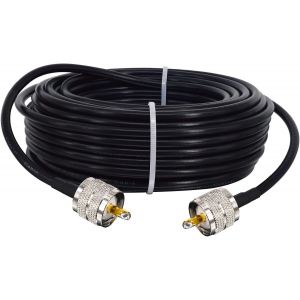 Câble RG58 UHF 15 m PL259 Câble RG58 CB Câble UHF mâle vers UHF mâle Câble d'antenne radio Amateur Câble coaxial CB à faible perte pour CB Radio amateur, radiodiffusion, télécommunications - Neuf